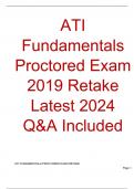 ATI Fundamentals Proctored Exam 2019 Retake Latest 2024 Q&A Included