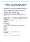 AIPMM- CPM EXAM 2023-2024 QUESTIONS AND CORRECT ANSWERS(VERIFIED ANSWERS) Product Management - ANSWER- process of conceiving, planning, developing, testing, launching, delivery and withdrawing products in the market. PMF - Product Management Framework - A