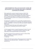 AORN PERIOP 101 FINAL EXAM STUDY GUIDE 200 QUESTIONS AND ANSWERS (2023/2024) (VERIFIED ANSWERS BY EXPERT) When applying the concept of surgical conscience which of the following statement should be considered? Select all that apply. - ANSWER- A. It involv