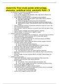 maternity final study guide embryology, placenta, umbilical cord, amniotic fluid - 5