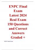 ENPC Final Exam  Latest 2024  Actual Exam  150 Questions and Correct Answers  Graded +