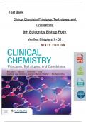 TEST BANK for Clinical Chemistry Principles, Techniques, and Correlations 9th Edition by Michael L. Bishop, Edward P. Fody, All Chapters 1 - 31, Complete Newest Version