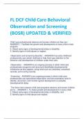 FL DCF Child Care Behavioral  Observation and Screening  (BOSR) UPDATED & VERIFIE