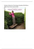 Solution Manual for Psychology Canadian 5th Edition Wade Tavris Garry Saucier Elias