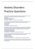 Anxiety Disorders  Practice Questions 100% CORRECT