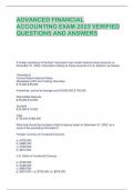 ADVANCED FINANCIAL  ACCOUNTING EXAM 2023 VERIFIED  QUESTIONS AND ANSWERS