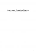 Samenvatting -  Planning Theory