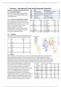 Summary International Trade and Development Economics