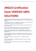 ARGUS Certification Exam VERIFIED 100% SOLUTIONS 