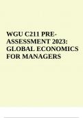 WGU C211 PREASSESSMENT 2023:  GLOBAL ECONOMICS  FOR MANAGER