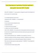 Texas Department of Agriculture Pesticide Applicator's study guide- Answered 100% Varified