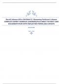 Darrell Johnson 64Yrs Old Male CC: Worsening Parkinson's disease COMPLETE EXPERT FEEDBACK (ANSWERS)PLUS DIRECT PATIENT CARE  DOCUMENTATION WITH REFLECTION PAPER |2023 UPDATE