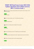 NEIEP 100 Final Exam Version 1 (Latest 2023/ 2024 Update) Questions and Verified Answers| 100% Correct| Grade A
