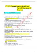 ATIPNComprehensiveExitExam FormB/Questions& Answers Real exam 2023/2024 latest update 1.Anurseisprovidingteachingaboutthegastrostomytubefeedingstotheparentsofa schoolage child. Whichofthefollowinginstructionsshouldthenursetake? A.Administerthefeedingover3