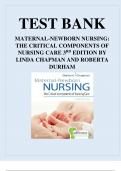 TEST BANK MATERNAL-NEWBORN NURSING- THE CRITICAL COMPONENTS OF NURSING CARE 3RD EDITION BY ROBERTA DURHAM AND LINDA CHAPMAN