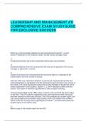 LEADERSHIP AND MANAGEMENT ATI COMPREHENSIVE EXAM STUDYGUIDE FOR EXCLUSIVE SUCCESS 