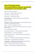 Hosa Pathophysiology (Circulatory Blood vessels Lymphatic) 18 Questions and Answers 2023.