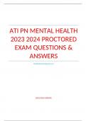 ATI PN MENTAL HEALTH 2023 2024 PROCTORED EXAM QUESTIONS & ANSWERS