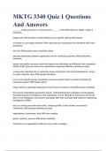 MKTG 3340 Quiz 1 Questions And Answers