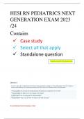 HESI RN PEDIATRICS NEXT  GENERATION EXAM 2023  /24 UPDATE 