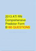 2013 ATI RN  Comprehensive  Predictor Form  B180 QUESTIONS