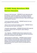 IL CADC Study Questions With  Correct Answers