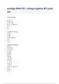 Portage Math 101 Learning college algebra M1:prob set to Statistics Final Exam 2024 with complete solution. ALL BUNDLED HERE!!!
