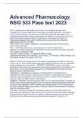 NSG 533 Advanced Pharmacology NSG 533 Pass test 2024