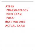 ATI RN  PHARMACOLOGY  2020 EXAM  PACKBEST FOR 2022 ACTUAL EXAM