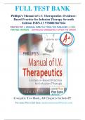  Phillips’s Manual of I.V. Therapeutics: Evidence-Based Practice for Infusion Therapy 7th Edition By Lisa Gorski -Test  Bank