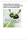 Solution Manual for Biology  Concepts and Investigations 3rd  Edition by Hoefnagels ISBN