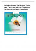 Solution Manual for Biology Today  and Tomorrow without Physiology  5th Edition by Starr Evers ISBN