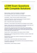 LCSW Exam Questions with Complete Solutions