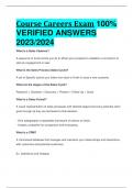 Course Careers Exam 100%  VERIFIED ANSWERS  2023/2024