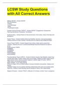 LCSW Study Questions with All Correct Answers