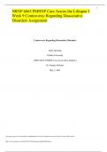 NRNP 6665 PMHNP Care Across the Lifespan I  Week 9 Controversy Regarding Dissociative Disorders Assignment