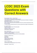 LCDC 2023 Exam Questions with Correct Answers