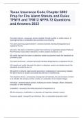 Texas Insurance Code Chapter 6002 Prep for Fire Alarm Statute and Rules TFM11 and TFM12 NFPA 72 Questions and Answers 2023