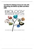 Test Bank for Biology Science for Life with  Physiology 5th Edition by Belk and Maier  ISBN