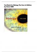 Test Bank for Biology The Core 1st Edition  by Simon ISBN