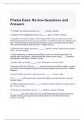 Pilates Exam Review Questions and Answers Graded A