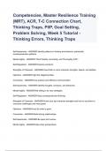 Competencies, Master Resilience Training (MRT), ACR, T-C Connection Chart, Thinking Traps, PIIP, Goal Setting, Problem Solving, Week 5 Tutorial - Thinking Errors, Thinking Traps