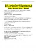 CHC Practice Test/50 Questions and Answers (Practice test from the CHC Exam Secrets Study Guide)