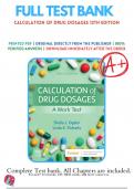 Test Bank for Calculation of Drug Dosages 12th Edition by Sheila Ogden, Linda Fluharty 