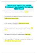 Class V Issue, Turn-In and Residue Processing Procedures for Using Units 100% Correct