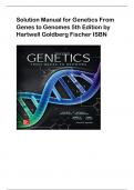 Solution Manual for Genetics From Genes to Genomes 5th Edition by Hartwell Goldberg Fischer ISBN