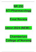 NR 293 ATI Pharmacology Final Review latest – Chamberlain College of Nursing