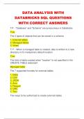 DATA ANALYSIS WITH  DATABRICKS SQL QUESTIONS  WITH CORRECT ANSWERS