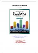 Solutions for Statistics: A Tool for Social Research and Data Analysis, 5th Canadian Edition Healey (All Chapters included)