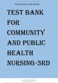 Community and Public Health Nursing 3rd Edition DeMarco Walsh Test Bank